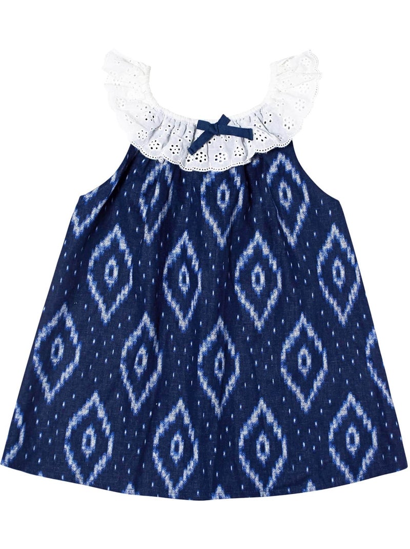 Blouse Tie-and-Dye Été   bleu marine  col 2-en-1  AURORE - La Faute à Voltaire Bleu marine - Kiabi