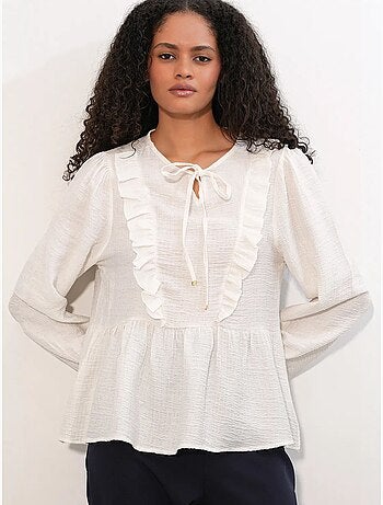 Blouse tissée à volants avec lien bdart