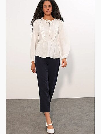 Blouse tissée à volants avec lien bdart