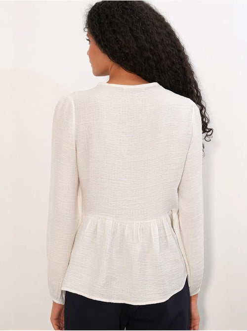 Blouse tissée à volants avec lien bdart - Kiabi Blouse tissée à volants avec lien bdart - Kiabi