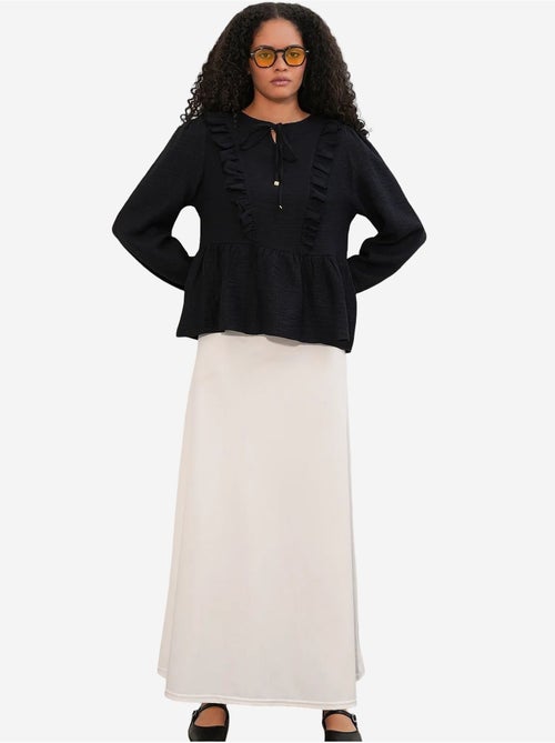 Blouse tissée à volants avec lien bdart - Kiabi Blouse tissée à volants avec lien bdart - Kiabi