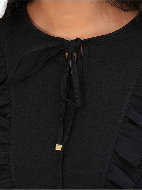 Blouse tissée à volants avec lien bdart - Kiabi Blouse tissée à volants avec lien bdart - Kiabi