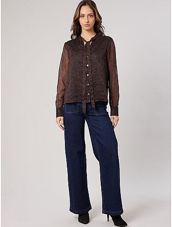 Blouse transparente imprimée femme 'deeluxe'