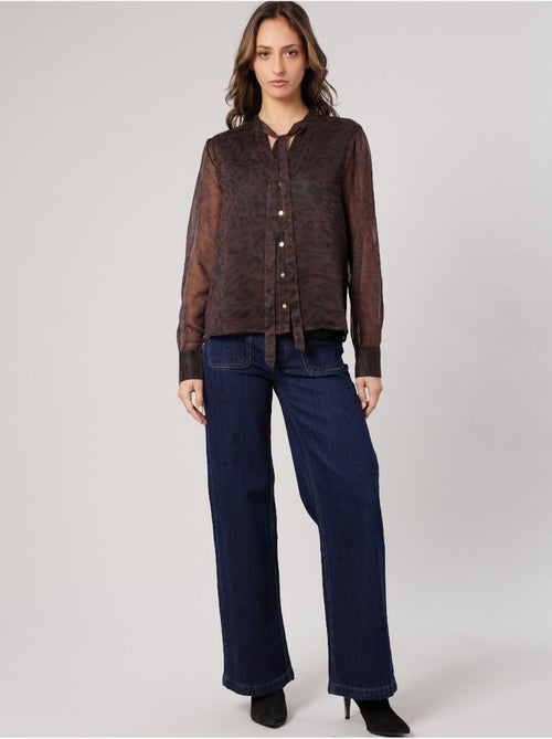 Blouse transparente imprimée femme 'deeluxe' - Kiabi Blouse transparente imprimée femme 'deeluxe' - Kiabi