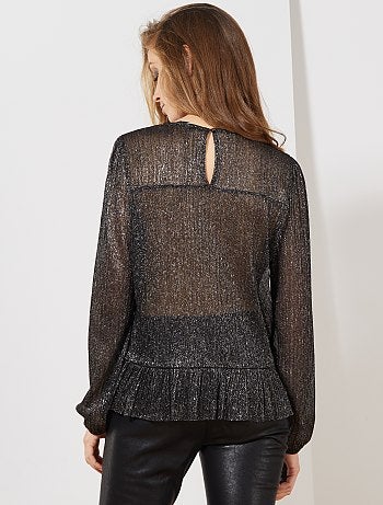 Blouse transparente pailletée - Kiabi