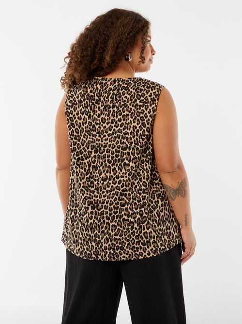 Blouse uni avec couture fantaisie au col - Kiabi