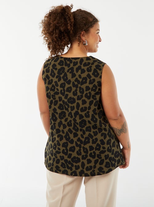 Blouse uni avec couture fantaisie au col - Kiabi