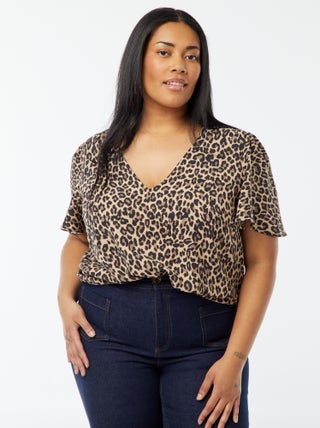 Blouse uni manches courtes