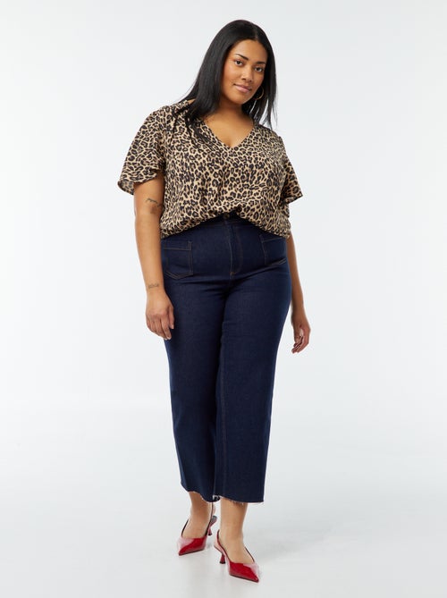 Blouse uni manches courtes - Kiabi