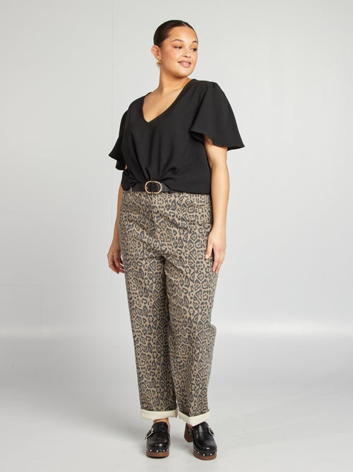 Blouse uni manches courtes - Kiabi