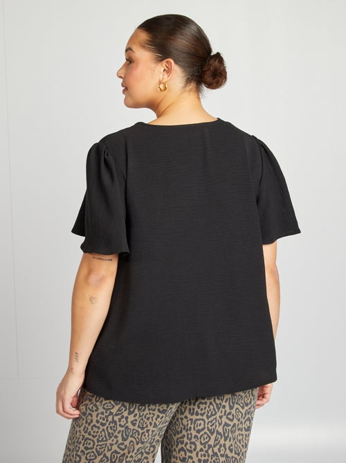 Blouse uni manches courtes - Kiabi