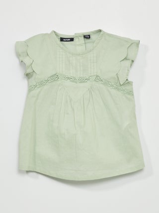 Blouse unie à col rond