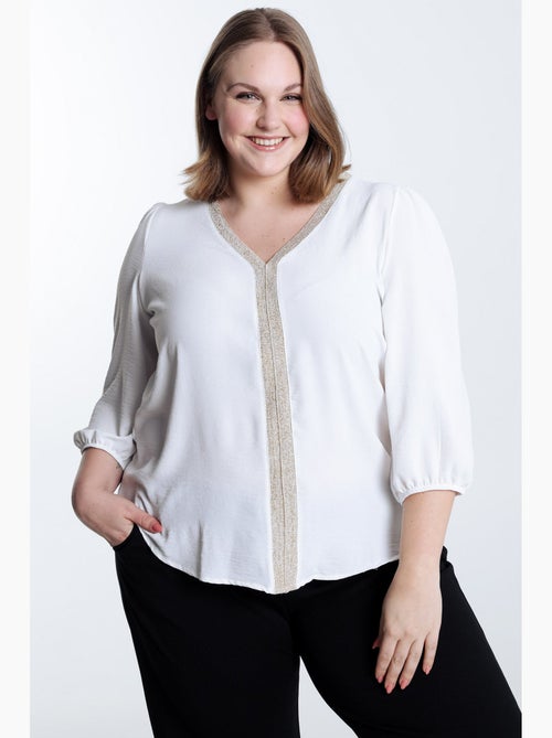 Blouse unie avec bande dorée PAPRIKA - Kiabi