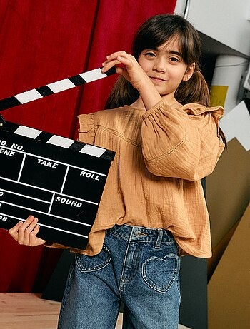 Blouse unie en gaze de coton