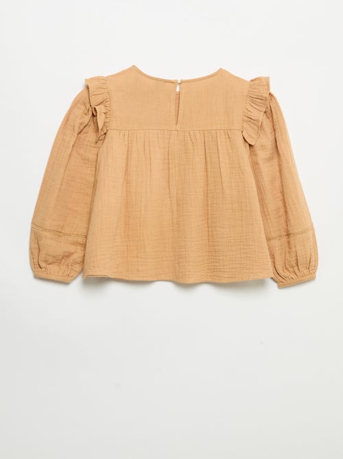 Blouse unie en gaze de coton - Kiabi Blouse unie en gaze de coton - Kiabi
