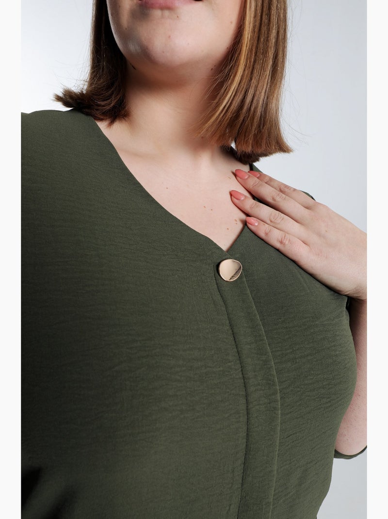 Blouse unie PAPRIKA Bleu marine - Kiabi