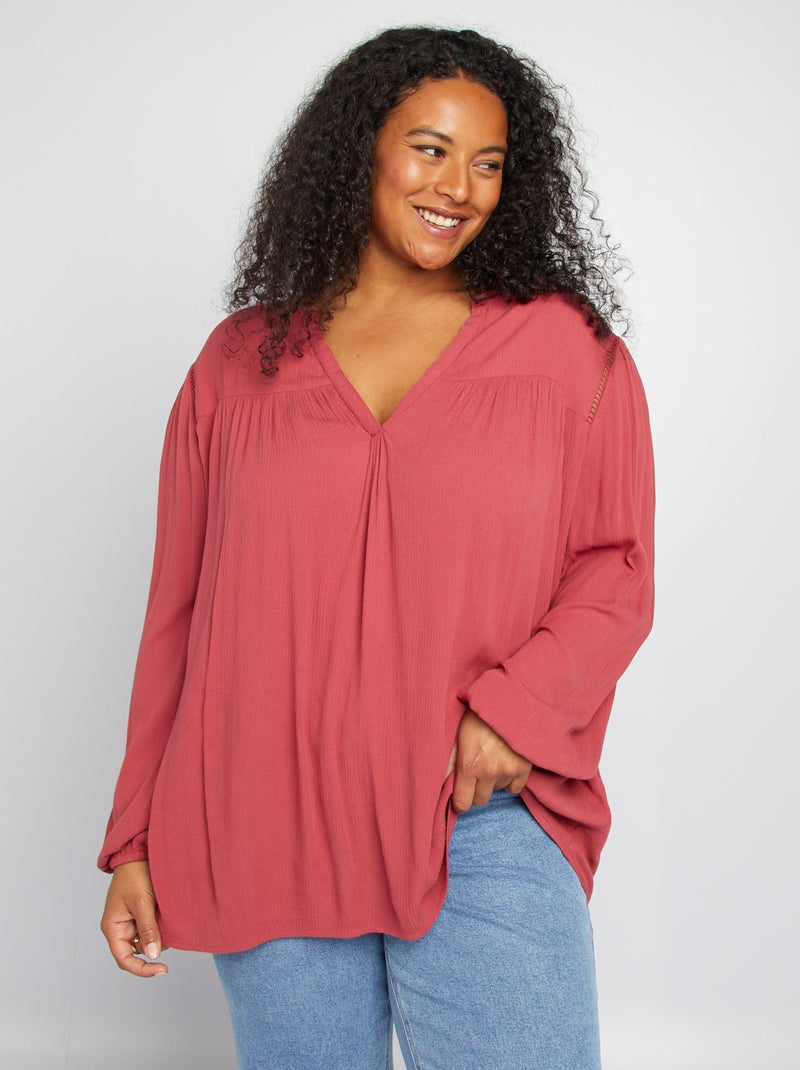 Blouse unie Rouge - Kiabi