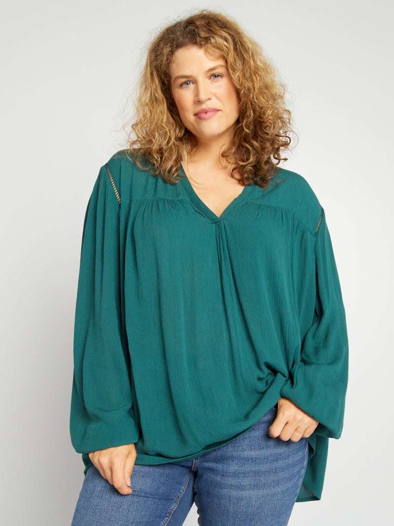 Blouse unie Vert - Kiabi