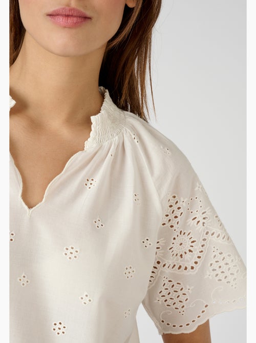 Blouse voile de coton broderie anglaise - Damart - Kiabi