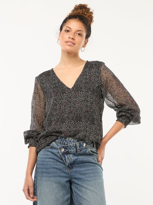 Blouse voile imprimé 'JDY' - Kiabi