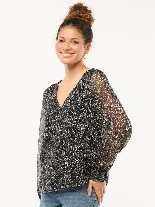 Blouse voile imprimé 'JDY' - Kiabi