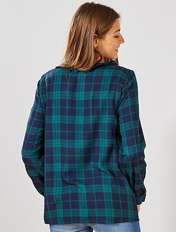 Blouse volantée à carreaux - Kiabi