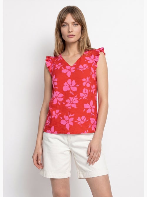 Blouse volantée col V, imprimé fleuri - AFIBEL - Kiabi Blouse volantée col V, imprimé fleuri - AFIBEL - Kiabi