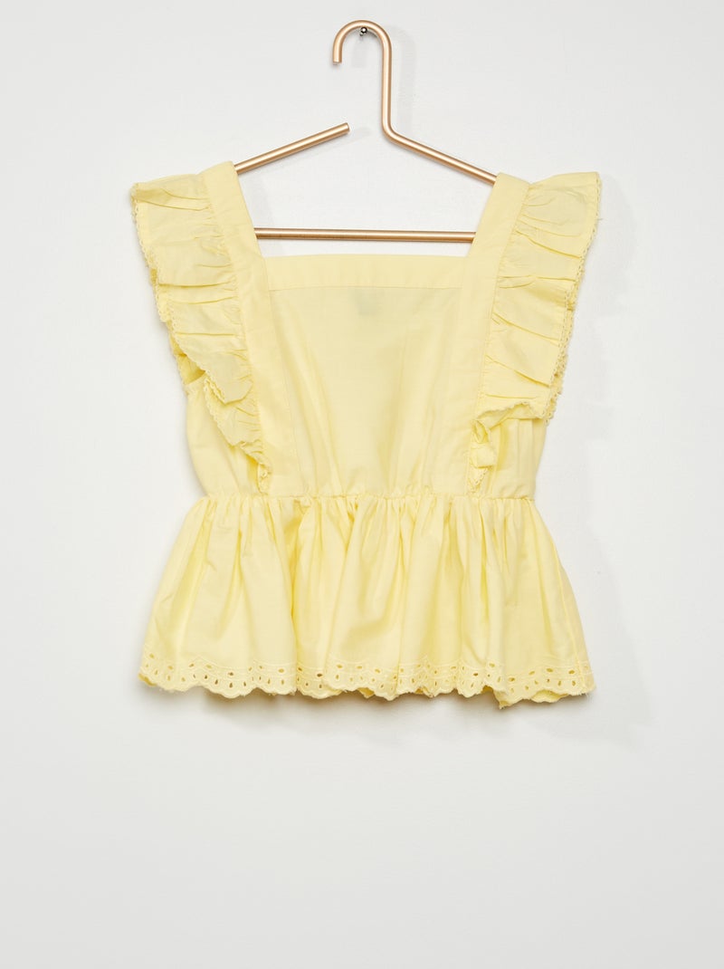 Blouse volantée jaune - Kiabi