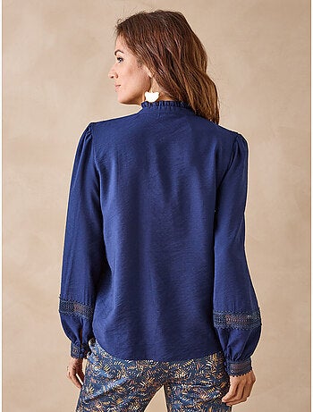 Blouse volantée plis nervurés