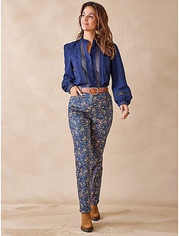 Blouse volantée plis nervurés