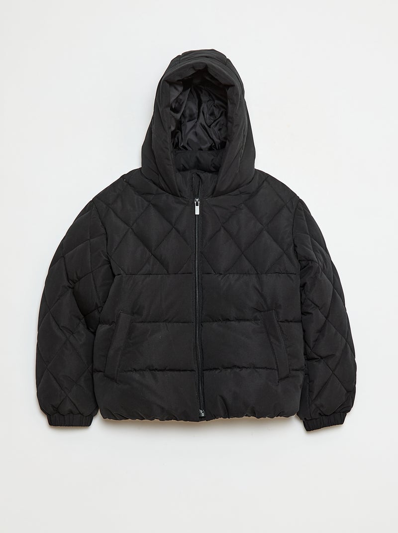 Blouson à capuche avec doublure polaire Noir Fille