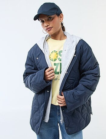 Blouson à capuche avec plastron en molleton amovible