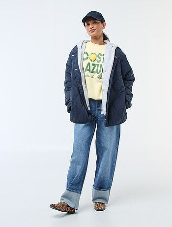 Blouson à capuche avec plastron en molleton amovible