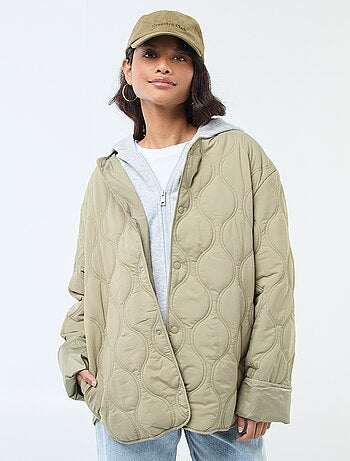 Blouson à capuche avec plastron en molleton amovible