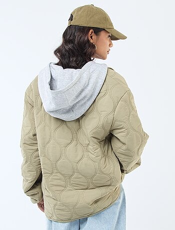 Blouson à capuche avec plastron en molleton amovible