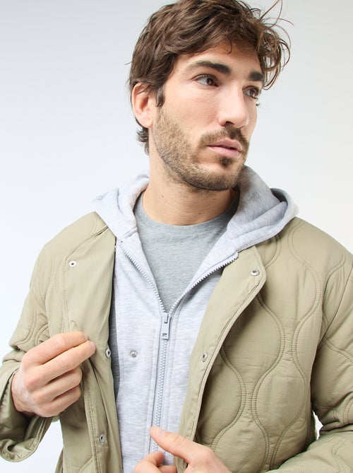 Blouson à capuche avec plastron en molleton amovible - Kiabi