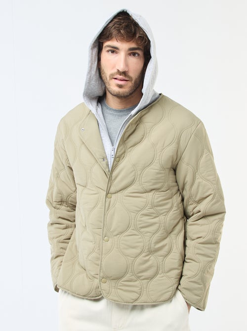 Blouson à capuche avec plastron en molleton amovible - Kiabi