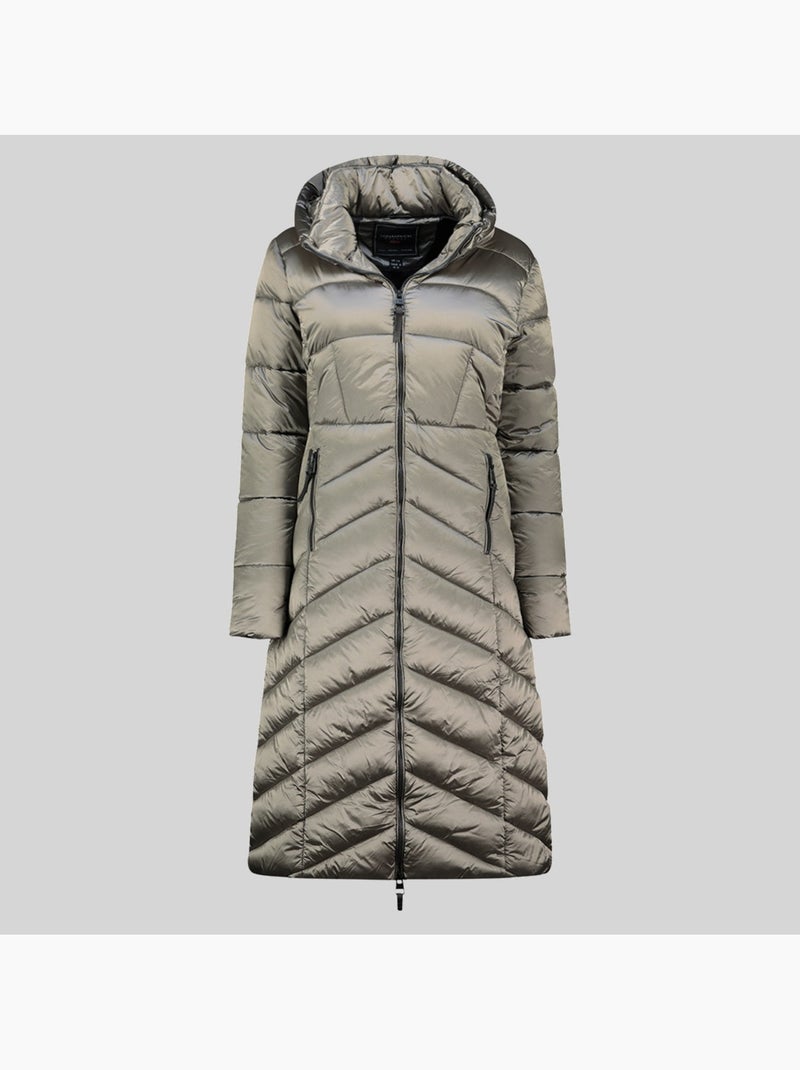 Blouson à capuche blanche long – geographical norway Gris clair - Kiabi