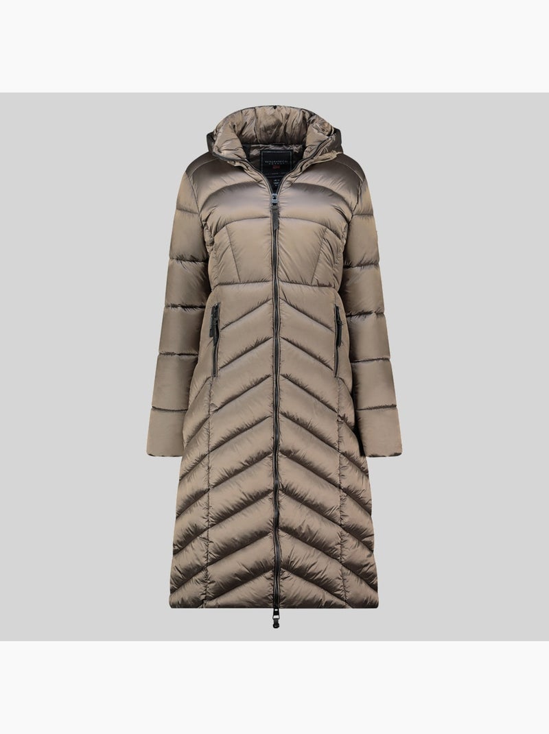 Blouson à capuche blanche long – geographical norway Taupe - Kiabi