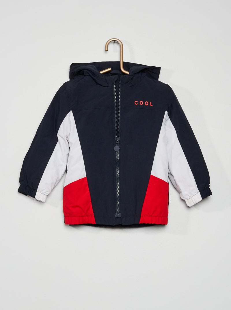 Blouson à capuche bleu - Kiabi