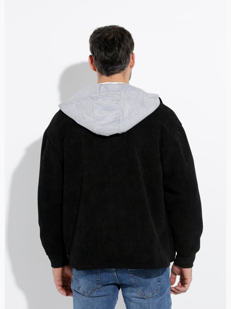 Blouson à capuche effet de superposition - AFIBEL Noir - Kiabi