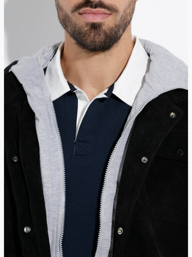 Blouson à capuche effet de superposition - AFIBEL Noir - Kiabi
