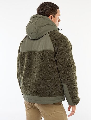 Blouson a capuche effet moutonné