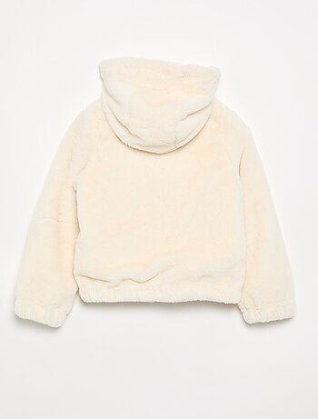 Blouson à capuche en fausse fourrure