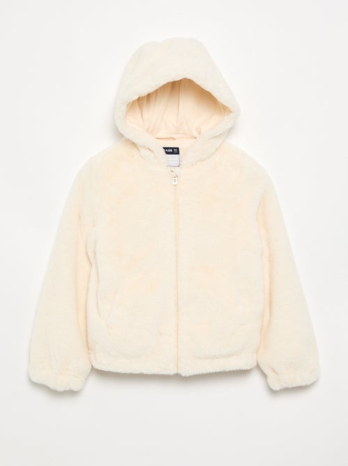 Blouson à capuche en fausse fourrure - Kiabi