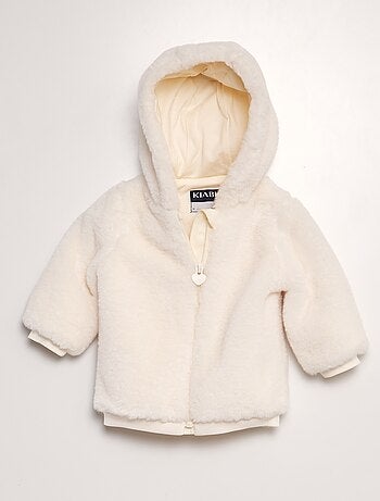 Blouson à capuche fausse fourrure