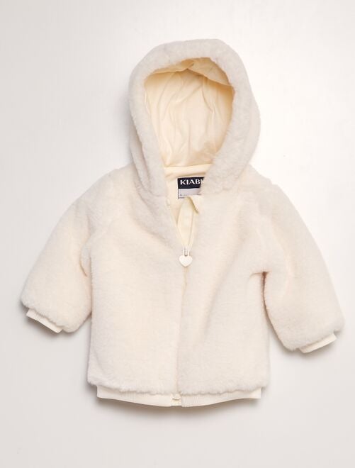 Blouson à capuche fausse fourrure - Kiabi