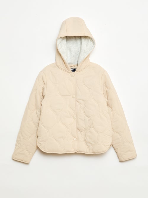 Manteau Fille MNG En Velours - Taille 10 Ans (140), Couleur Beige, Doublure Polaire, Occasion