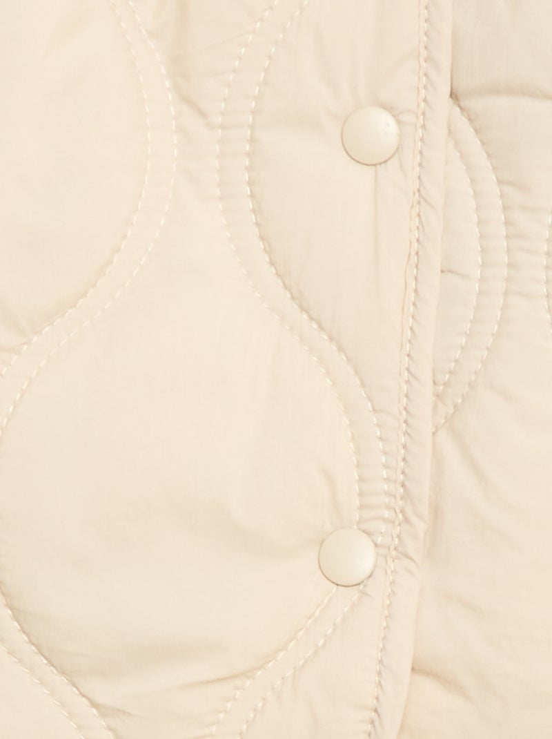 Blouson à capuche matelassé Beige - Kiabi