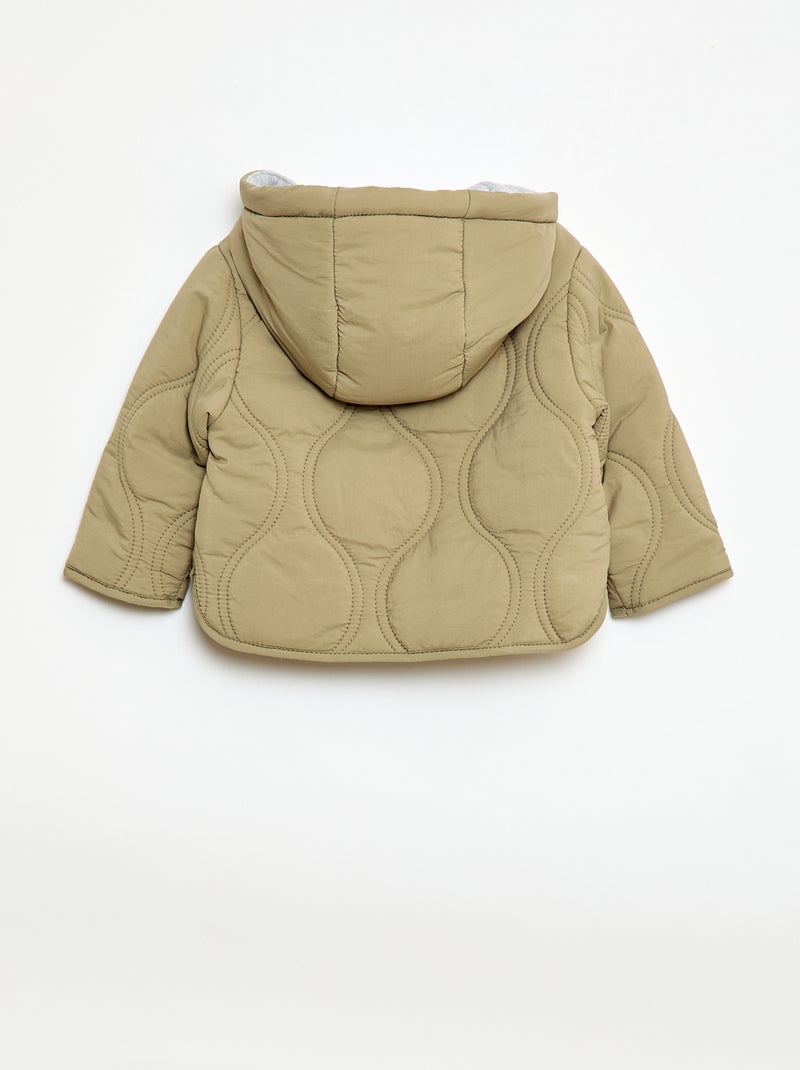 Blouson à capuche matelassé Vert - Kiabi